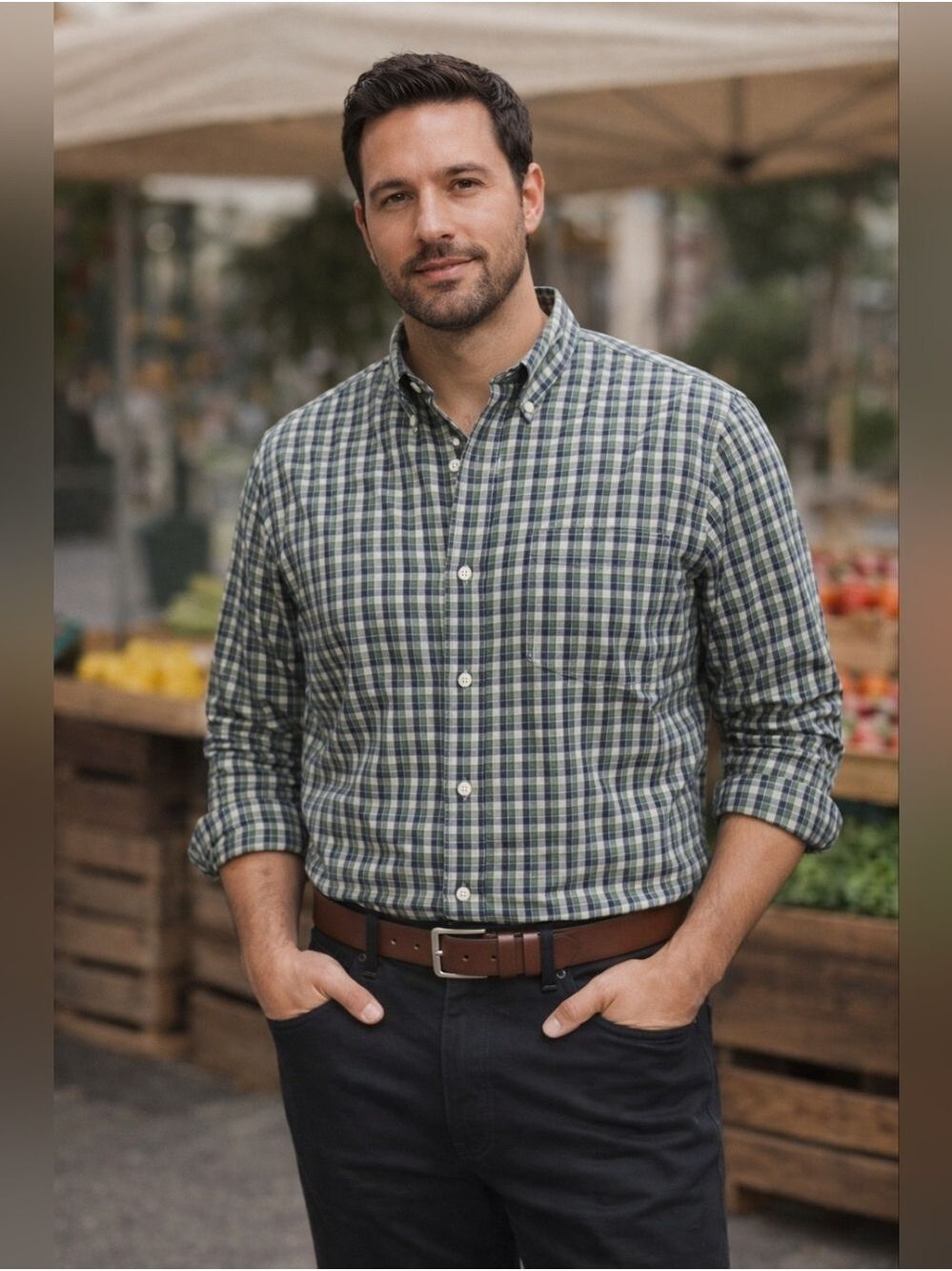 Abercrombie Plaid Shirt XL Preppy Americana Casual - Picture 4 of 9